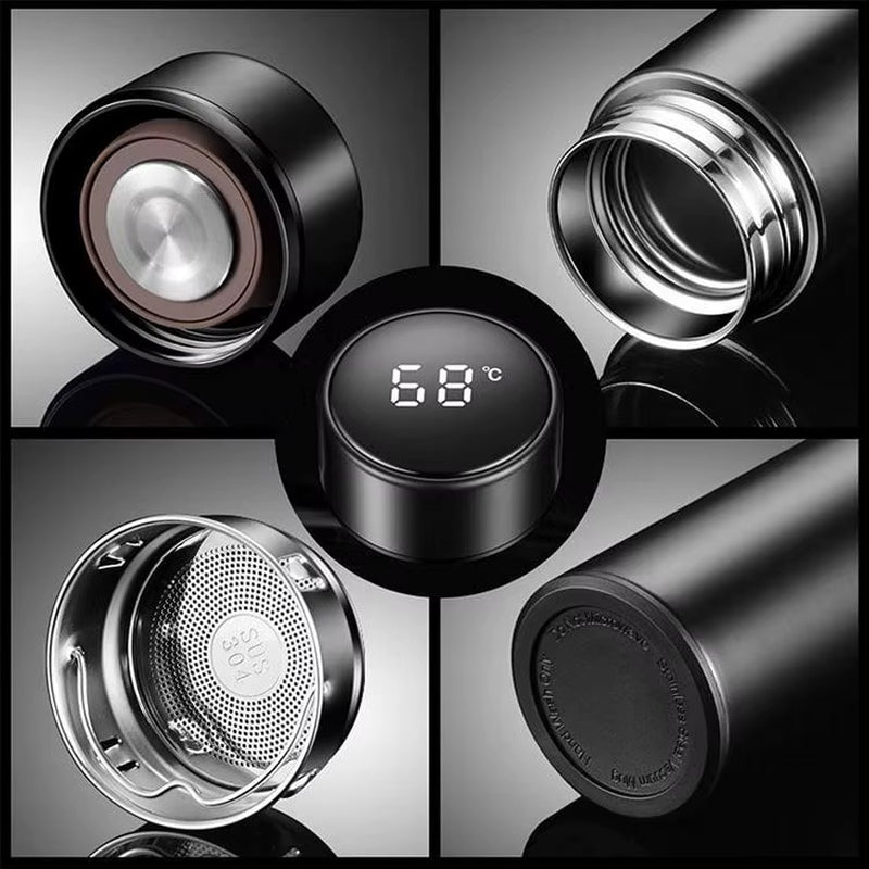500Ml Smart Insulate Thermos Bottle Stainless Steel Vacuum Water Bottle with Led Temperature Display