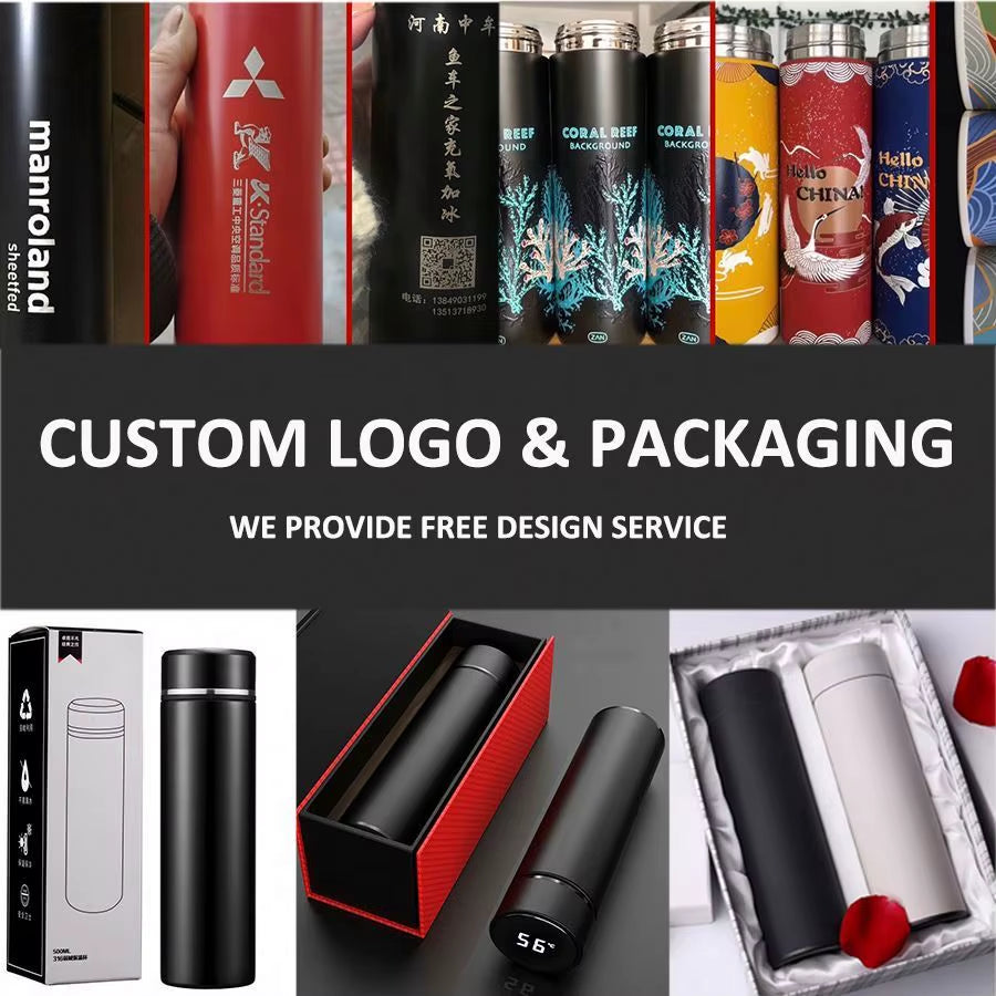 500Ml Smart Insulate Thermos Bottle Stainless Steel Vacuum Water Bottle with Led Temperature Display