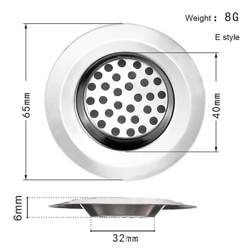 1PCS Kitchen Sink Filter Stainless Steel Mesh Sink Strainer Filter Bathroom Sink Strainer Drain Hole Filter Trap Waste Screen